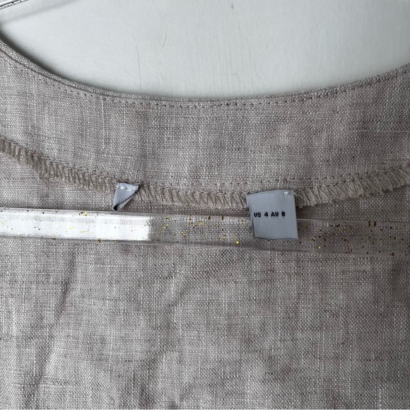 Petal & Pup Devlin Beige Square Neck Cropped Linen Top 4 - Picture 14 of 16